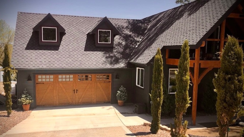 Custom carriage house garage door installation in Central Oregon